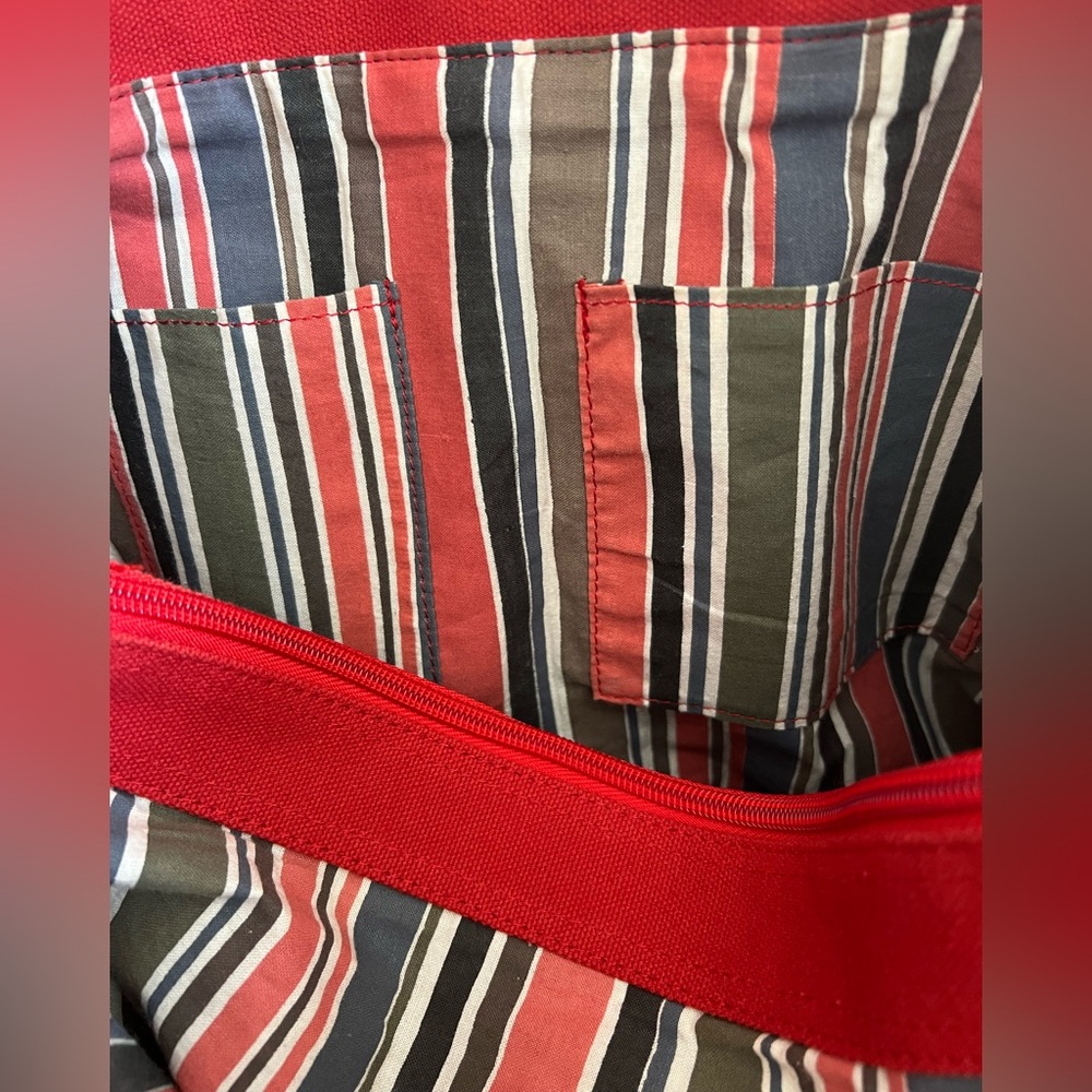 Chic Red 100% Cotton Tote Bag - Picture 4 of 9